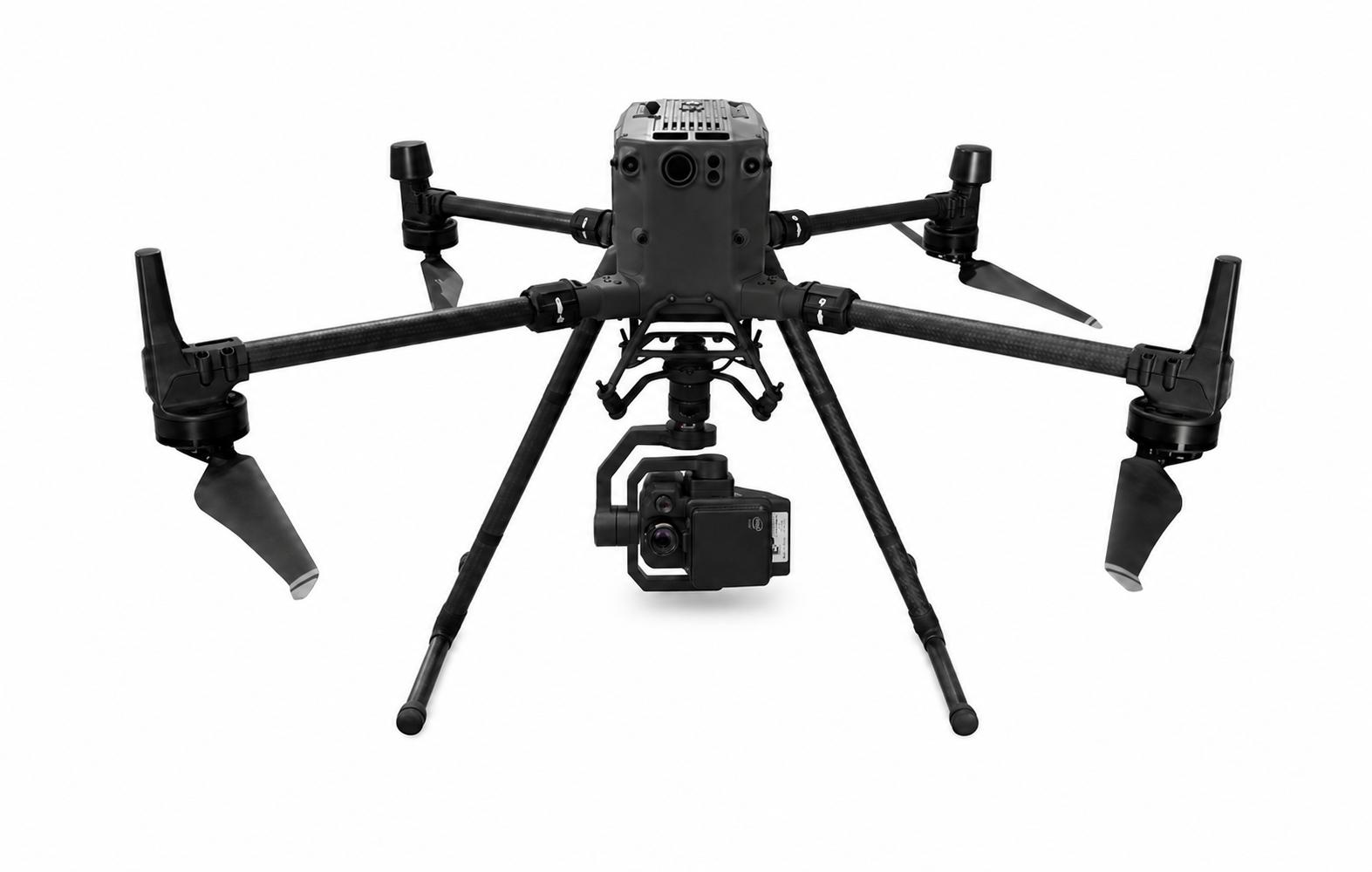 DJI Matrice 400 inspection drone with gimbal-mounted hyperspectral sensor